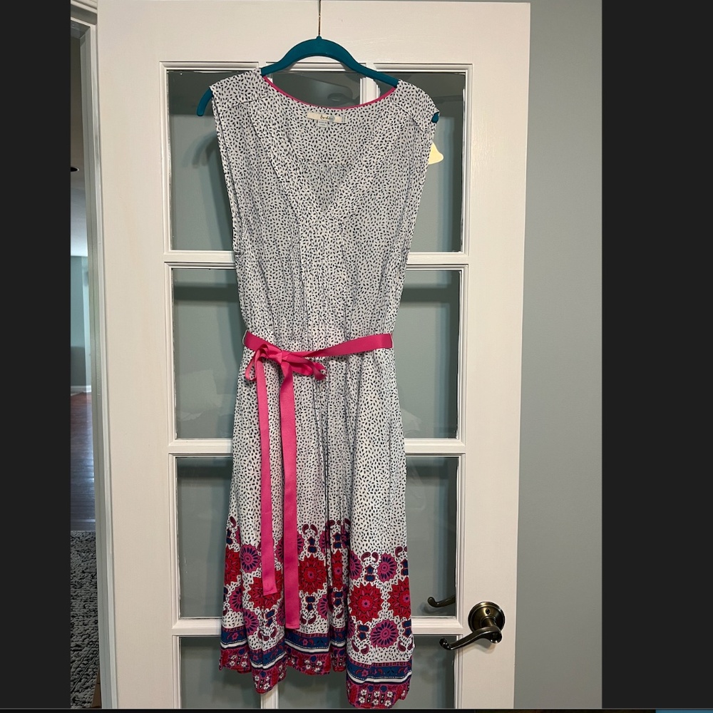 Boden Navy and Pink Medallion Dress